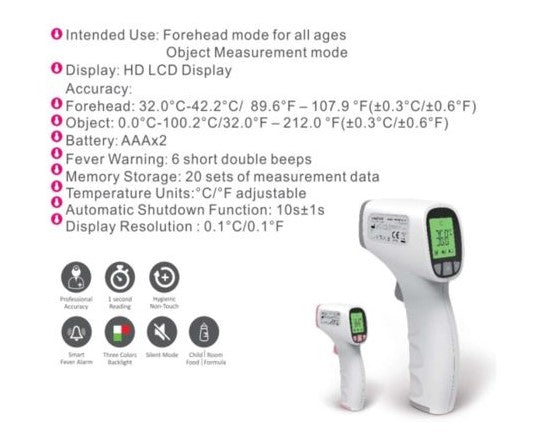 Forehead Thermometer, Non-Contact Infrared